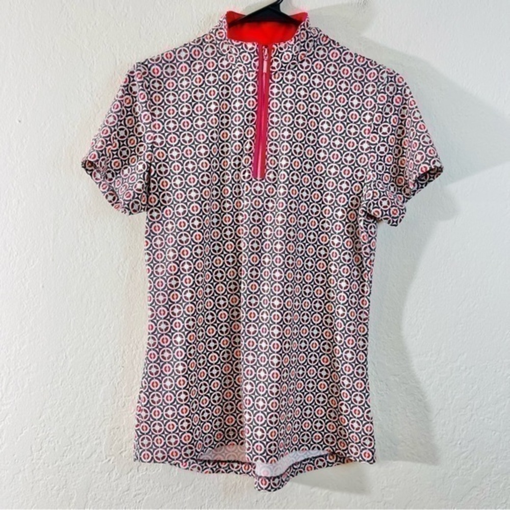 TAIL White Label Printed Golf Tennis Polo Shirt Women Size Small Red/White